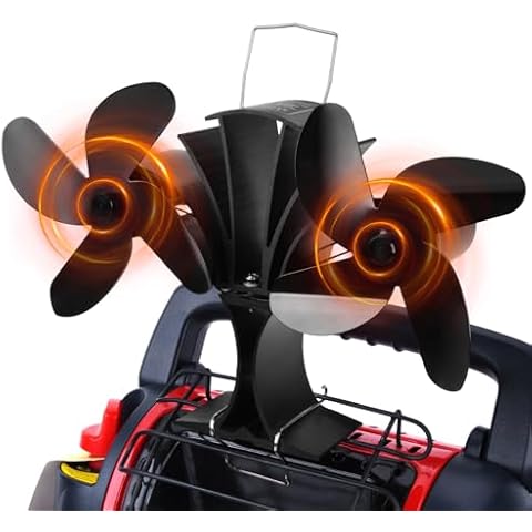 foedo Wood Stove Fan，Heat Powered Stove Fan for Heater/Wood/Pellet/Fireplace, Upgrade Dual Motors 8-Blade, Efficiently Circulate Warm Air(compatible with for Mr Buddy heaters) Cover