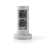 Verpackungsinhalt Garten-Steckdose 2x Schraube 2x Stecker. Länge 16 cm Breite 16 cm Höhe 27cm IP-Schutzart IP44