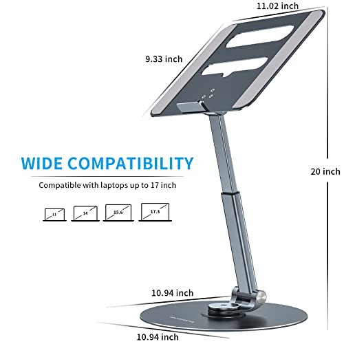 SmartDevil-Laptop-Stand-for-Desk-Adjustable-Height-to-20-Computer-Stand-for-Laptop-Laptop-Riser-with-360-Rotating-Base-Portable-Laptop-Holder-for-MacBook-Air-Pro-All-Laptops-up-to-17-inches