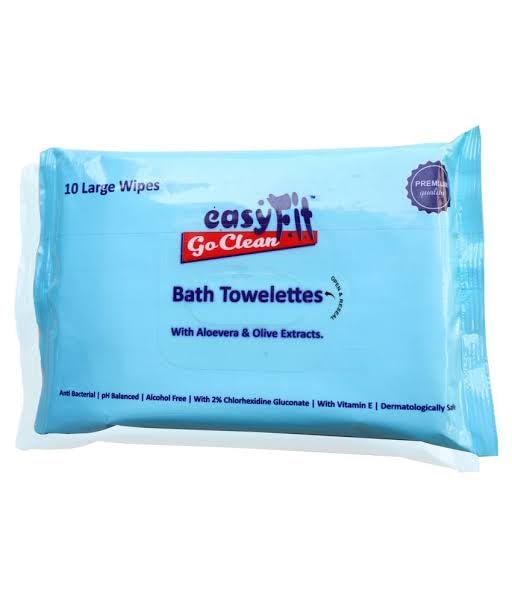 GoClean Bath Towelettes Large Wipes 10 Pcs