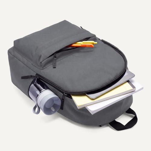 Image of Amazon Basics Classic School Backpack with Multiple Compartments, Sturdy Construction, Adjustable Straps - Grey