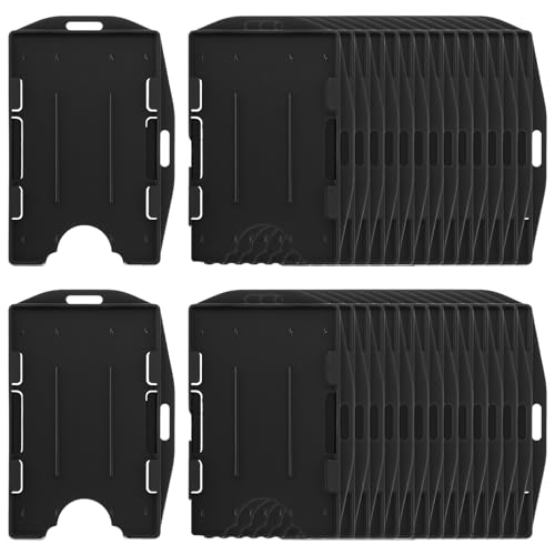 Porte-badge rigide double face noir lot de 30 pour 2 cartes