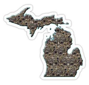 Chili Print Michigan Petoskey Stone - Sticker Graphic Bumper Window Sicker Decal - State Love Sticker