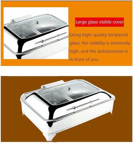 Chafing dish électrique d'excellence en acier inoxydable avec couvercles de protection - 4