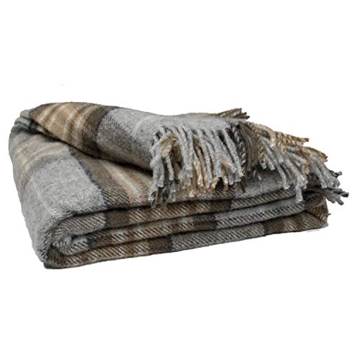 Prince Of Scots Highland Tartan Tweed 100% Pure New Wool Fluffy Throw (Mckellar) #TOP2