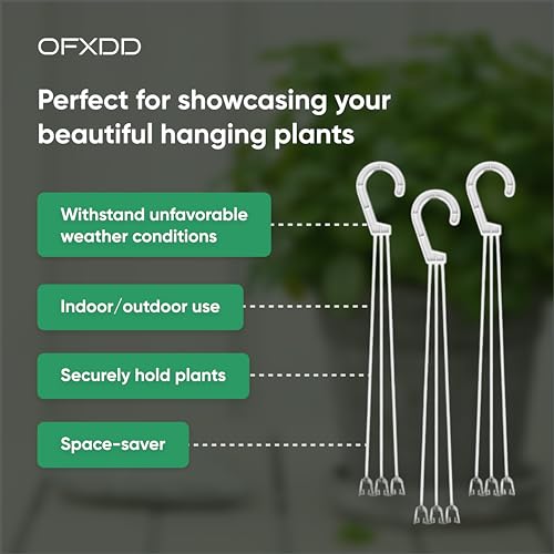 Ofxdd ECHDFMHNST Plant Pot Hangers - Pack Of 4 - Plastic Flower Baskets Hanging thumb #3