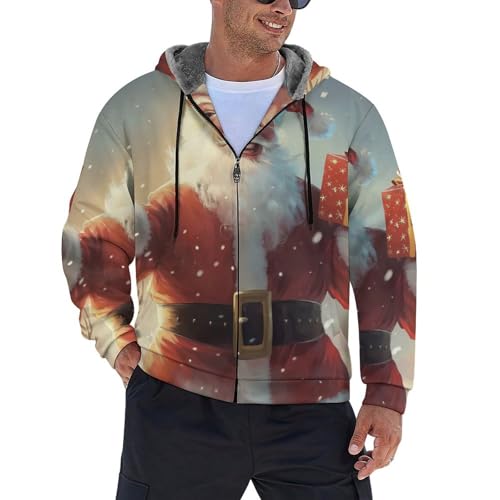 Sweat à capuche pour homme avec doublure polaire contre le froid vêtement zippé confort
