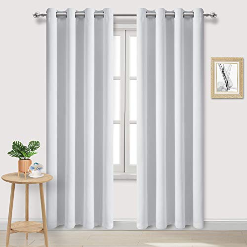 Image of DWCN Room Darkening Curtains for Bedroom 52x84 Inch 2 Panels Greyish White