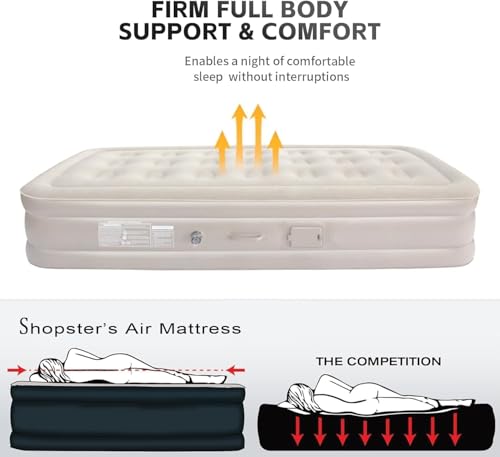 Image of Single Air Bed with Built-in Pump | Inflatable Mattress for Home, Camping & Travel | Quick Self-Inflation, 198x100x40cm