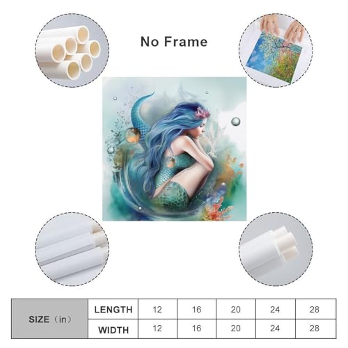 Décoration d'intérieur moderne avec toile sirène 60x60cm - 2