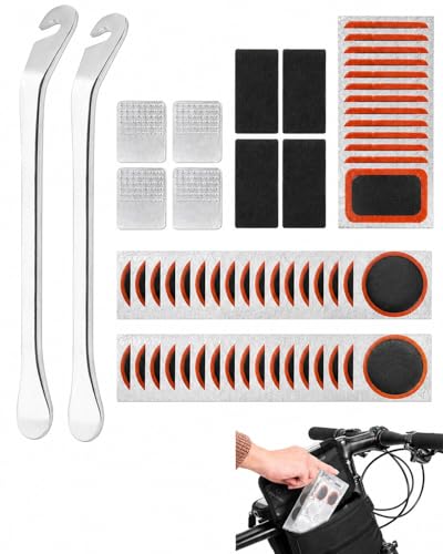 YIPFEN 66 piezas Kit Reparación Bicicleta – Completo para resolver cualquier avería, Repara pinchazos al instante en BTT, Carretera, E-Bike, Trekking