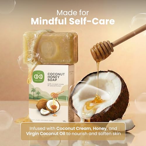 Image of Handmade Soap Combo Pack 125g each (Pack of 3) | Coconut Milk, Honey & Charcoal Soap | Natural Bath Bars for Men & Women | Deep Cleansing & Moisturizing | Paraben & Sulphate Free