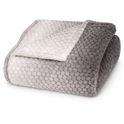 Image of Cortina Jacquard All Season Blanket Single Size Summer AC Blanket Winter Warm Lightweight Reversible Throw Soft Cozy Plush Fuzzy Blanket for Bed Couch Sofa (Grey, 150x200 cm) Color May Vary