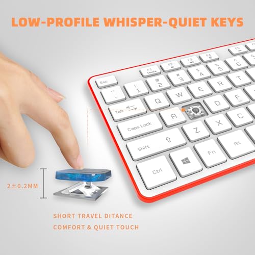 Image of USB Wired Keyboard for window,Comfortable Quiet Chocolate Keys, Durable Ultra-Slim Wired Computer Keyboard(QWERTY) for PC, Windows 11 /10 /8 /7 /XP /Vista KB1430 (Orange, Wired Keyboard For Windows)