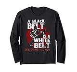 cintura nera cintura bianca regalo divertente sport karate maglia a manica