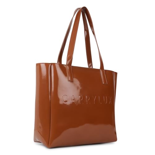 Image of Carrylux ShinyAura Women's Tote Bag, Large Glossy Handbag, Shoulder Bag for Office & Casual Use
