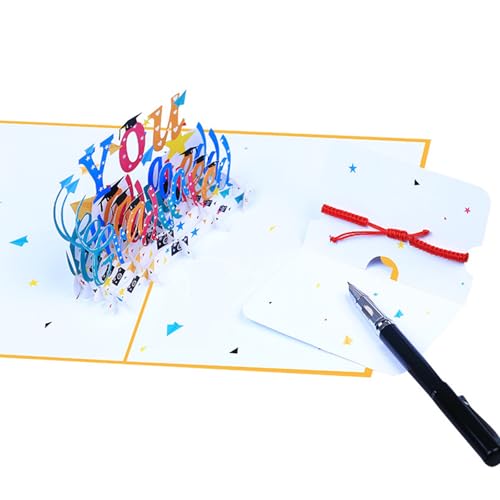 Cadeau pour diplômés : ensemble carte 3D avec collier et bracelet - 3
