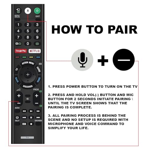 Image of NEWZON 1 Years Warranty RMF-TX310P Voice Remote Compatible for Sony TV KD-43X7500F KDL-43W800G KDL-49W800G KDL-43W800F KD-65X9000F KD-55X8500F KD-55X9000F KD-75X8500F KD-49X8500G