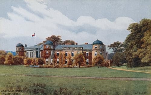 Lienzo vintage para el dormitorio: cuadro de Goodwood House por Alfred Robert Quinton 60x90cm