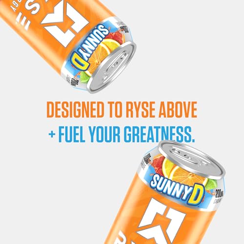 Image of RYSE Fuel Energy Drink - SunnyD Tangy Original - Sugar Free, Gluten Free & Vegan - 200mg Natural Caffeine, Taurine & Choline for Focus & Energy - No Artificial Colors - 16 fl oz Cans (12-Pack)