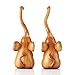 SIGNALS Loving Elephants Figurines, Wooden Elephant Statue, Elephant Figurines Home Decor
