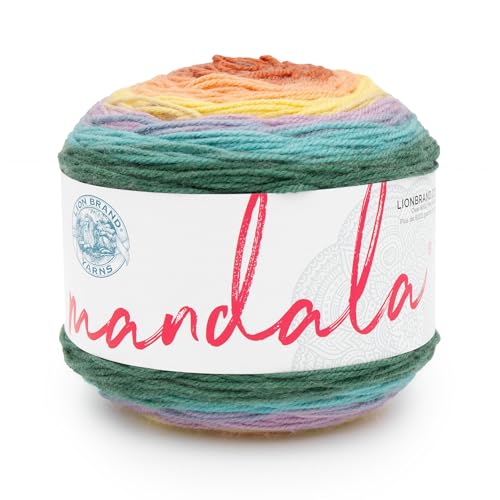 Image of Lion Brand Yarn, Mandala DK Lightweight Yarn for Knitting, Crochet, and Crafts, Doxy, 1 Pack, Self-Striping Acrylic Fiber for Baby Blankets, Multicolor Shawls and Variegated Cardigans
