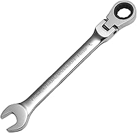 Vista 18 de WISEUP - Llave de trinquete CR-V forjada, llave de trinquete de cabeza flexible de 10 mm, llave de diseño industrial de doble uso, herramientas