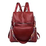 Mochila Bolsa Feminina Antifurto Casual De Costa Impermeável com Alça (Vermelha)