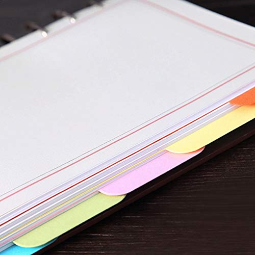 NUOBESTY 6 divisórias de índice de fichário, divisórias de fichário A4 para pastas, cadernos de anot