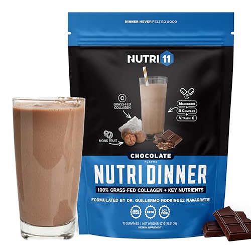 Image of NutriDinner by Nutrillermo | Grass-Fed Collagen Protein Powder | Magnesium, B-Vitamins & Monk Fruit | Sleep, Recovery, and Wellness Supplement |