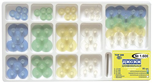 Zubastick Composite Finishing Polishing Stem Discs Assorted kit 80pcs + Mandrel TOR