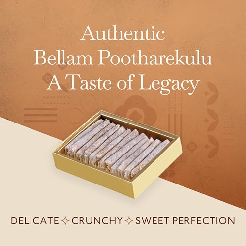 Image of Almond House You are one of us | Premium Putharekulu | No Maida,No Sugar | Healthy Snacks | South Indian Sweets | Indian Traditional Sweets | 5 Pcs (Bellam Pootharekulu)