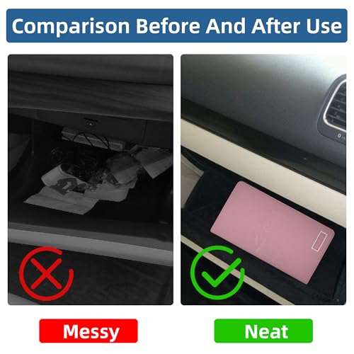 Image of Car Registration and Insurance Holder Glove Box Folder-Premium PU Leather Car Document Wallet Driver's License, Cards and Other Essentials (pink)