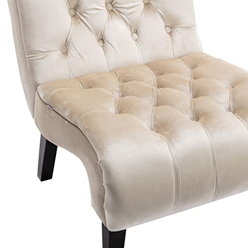 ZONJIE Sessel Wohnzimmer, Ohrensessel Schlafzimmer, Relaxsessel Lesesessel, Armlehnensessel Relax Sessel Lounge Sessels, Samt Gepolstertes Sofa fürs Wohnzimmer Schlafzimmer Arbeitszimmer (Beige)