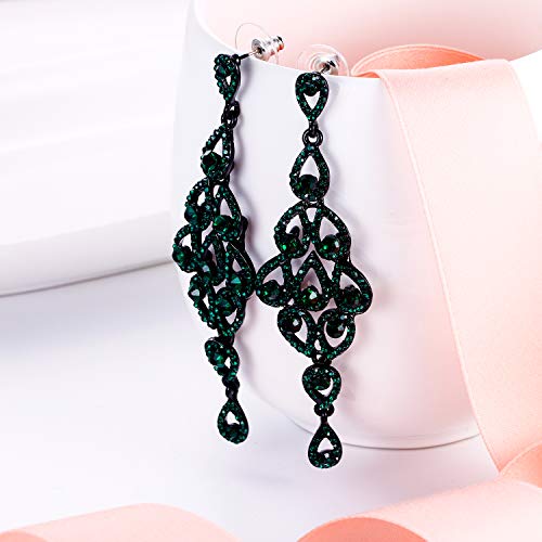 EVER FAITH Women's Austrian Crystal Bohemia Hollow-out Retro Chandelier Teardrop Dangle Earrings3