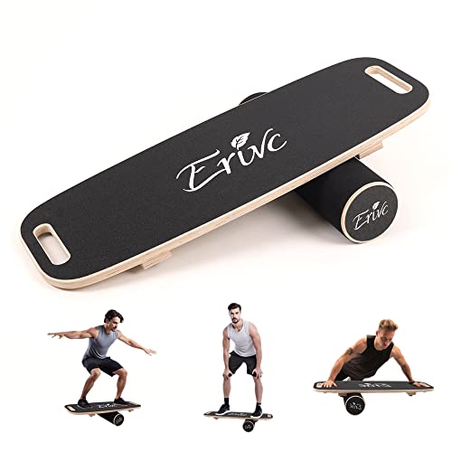 Erivc Premium Portable Surf Balance Board Trainer With Adjustable Stoppers - 3 Different Distance Options For Improve Core Strength And Balance Control #TOP4