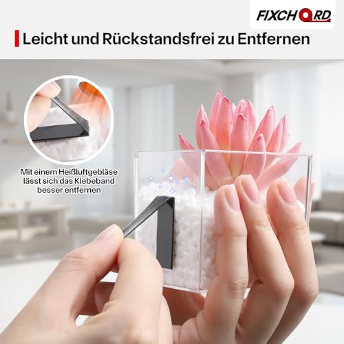 FIXCHORD Doppelseitiges Klebeband Extra Stark, 5M*12MM Klebeband Doppelseitig, Wasserdichtes Montageband, Doppelseitiges Schaumstoffband für Auto, LED-Streifen, Wand, Wohn, Bürodekor und Außende
