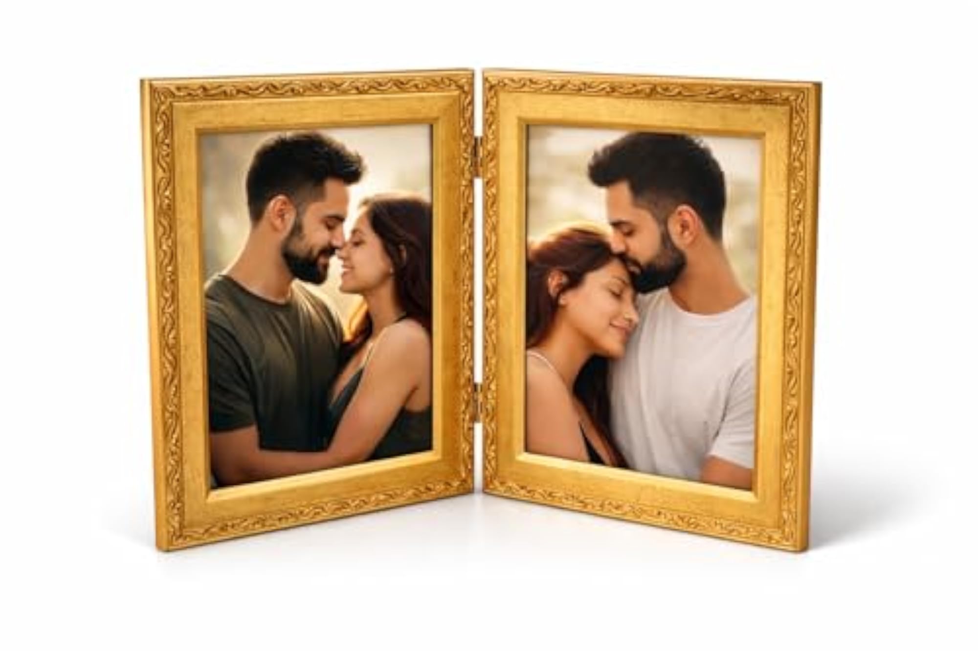 5x7 Golden Double Hinged Photo Frame for Table
