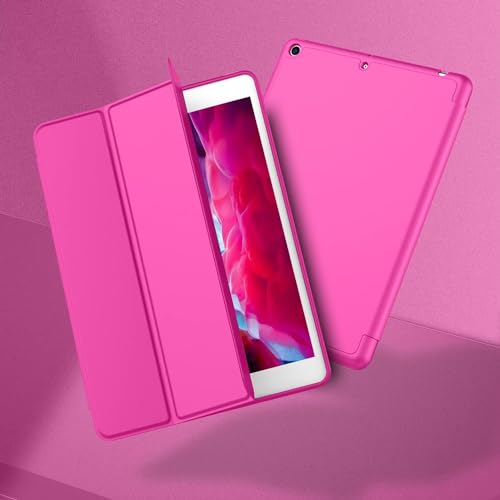 Image of Printme iPad 9.7 Case (2018 /2017 Model, 6th /5th Generation), Smart Cover with Pencil Holder and Soft Baby Skin Silicone Back and Full Body Protection, Auto Wake /Sleep Cover (Dark Pink)