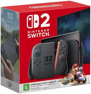 Bundle Nintendo Switch 2 + Jogo Digital Mario Kart World – Modelo Nacional de Tomada