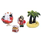 Kayzyue Pirate Theme Figures Miniature Play Set Mini Pirate Ship Collection Playset Cake Toppers for Fairy Garden Ornament, Landscape Scenes,Dollhosue,Party Favor