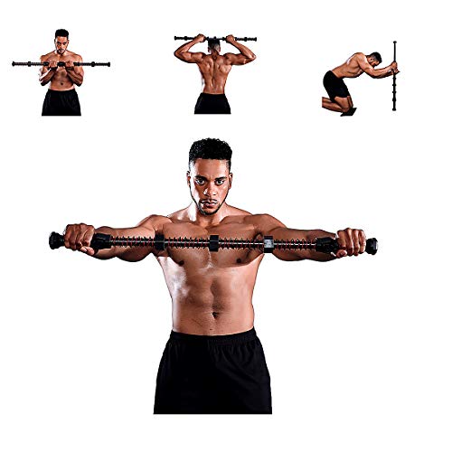 Fitlaya Fitness Home Gym Upper Body Workout Equipment-Chest Bicep Triceps Blaster, Shoulder Back and Arm Builder, Adjustable Spring Exercise bar(70-180lbs)