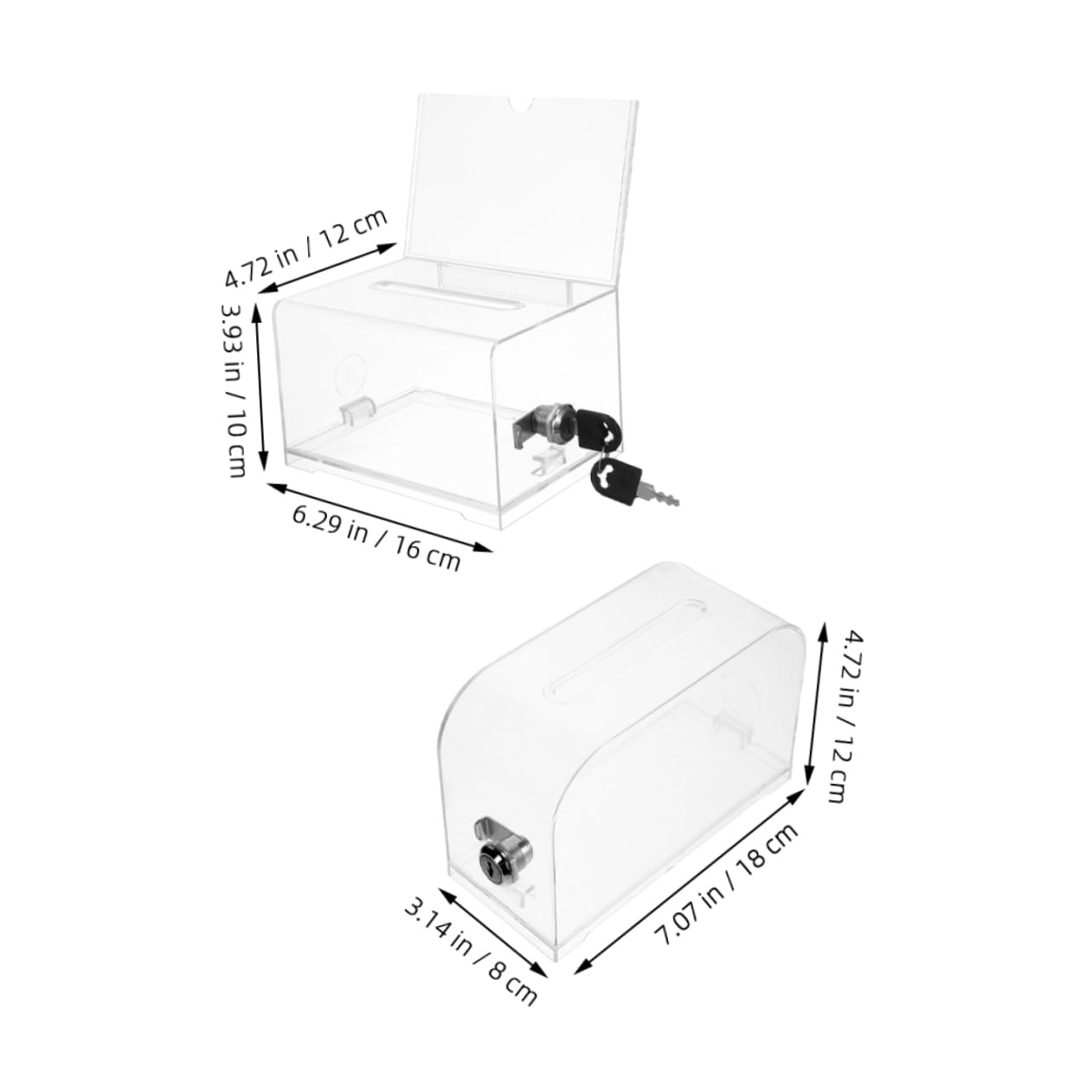 OSALADI 2sets Acrylic Trading Card Storage Box Lock for Business Cards Raffle Tickets and Money and Sturdy Design for Events and Fundraising