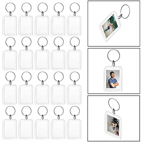 ZYNERY 20 Pcs Porte-Clés Photo, Personnalisé Porte-Clés Transparent en Acrylique pour Stocker des Photos, Key Chain double face pour Clés, Travaux Manuels, Cadeaux – vue 8
