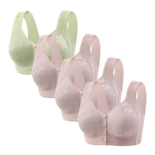 4 piezas de sujetador abierto con hebilla frontal sin anillo de belleza espalda sujetador medio tamaño grande chaleco delgado tipo sujetador recogedo ropa interior conjunto de ropa interior para