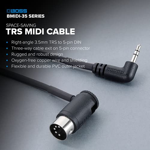 BOSS MIDI Câble (BMIDI-1-35) 1 Compatible avec le pied MIDI à 3.5mm Dispositifs