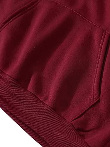 TOPLOT Men's Red Woolen Blend Hoodie Maroon - Image 4