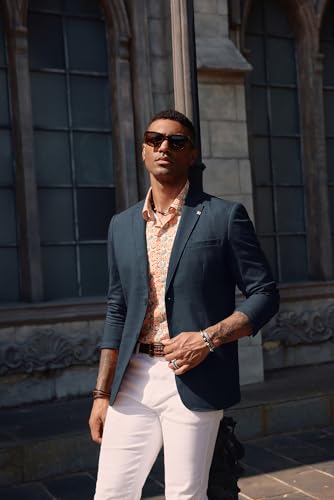 Image of PJ PAUL JONES Mens Casual Blazer Lightweight Linen Sport Coat 2 Button Unlined Suit Jackets