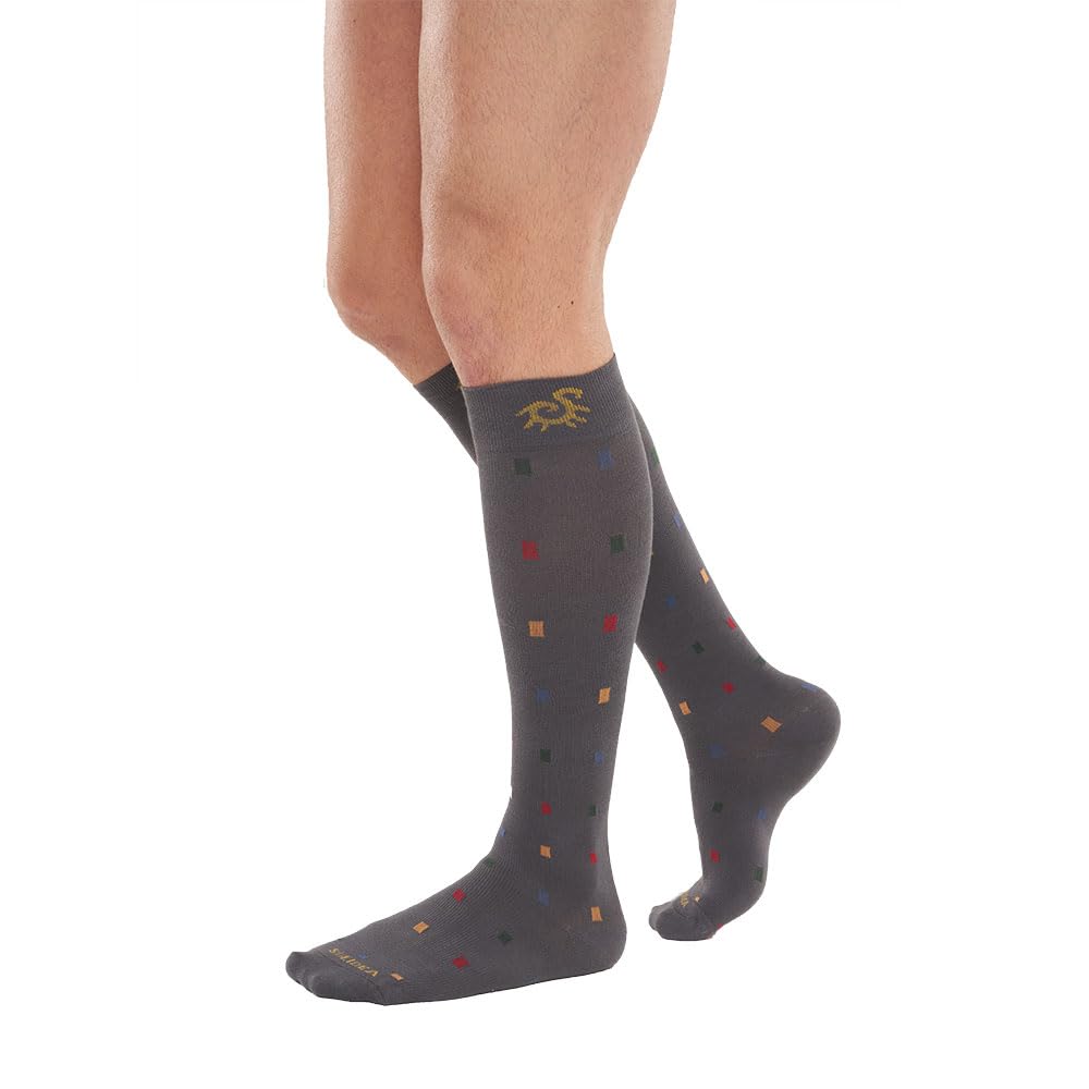 SOLIDEA Unisex Mini Pończochy Socks For You Square Graduate Compression 18/24 mmHg, Szary, Small