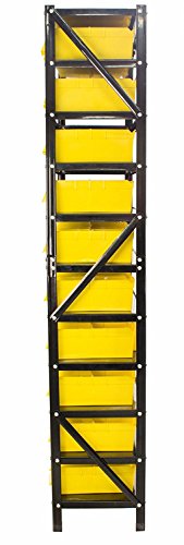 Erie Tools TLPB60 60 Parts Bin Shelving Organize with Plastic Bins for Garage, Shop, and Home Storage